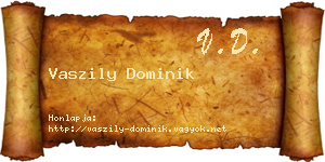 Vaszily Dominik névjegykártya